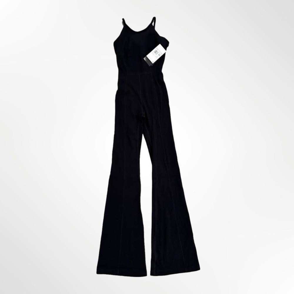 Nike Zenvy Dri-FIT Full-Length Flared Bodysuit Jumpsuit Women XS FN7469-010 NWT